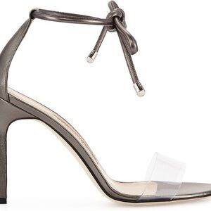MANOLO BLAHNIK
Estro Leather & Pvc Ankle-wrap Sandals 39.5